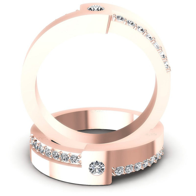 Round Cut Diamonds Wedding Sets in 18KT Yellow Gold