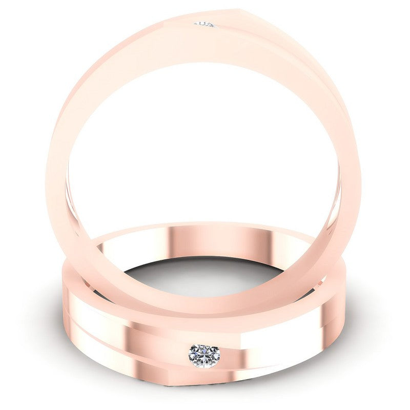 Round Cut Diamonds Wedding Sets in 18KT Yellow Gold