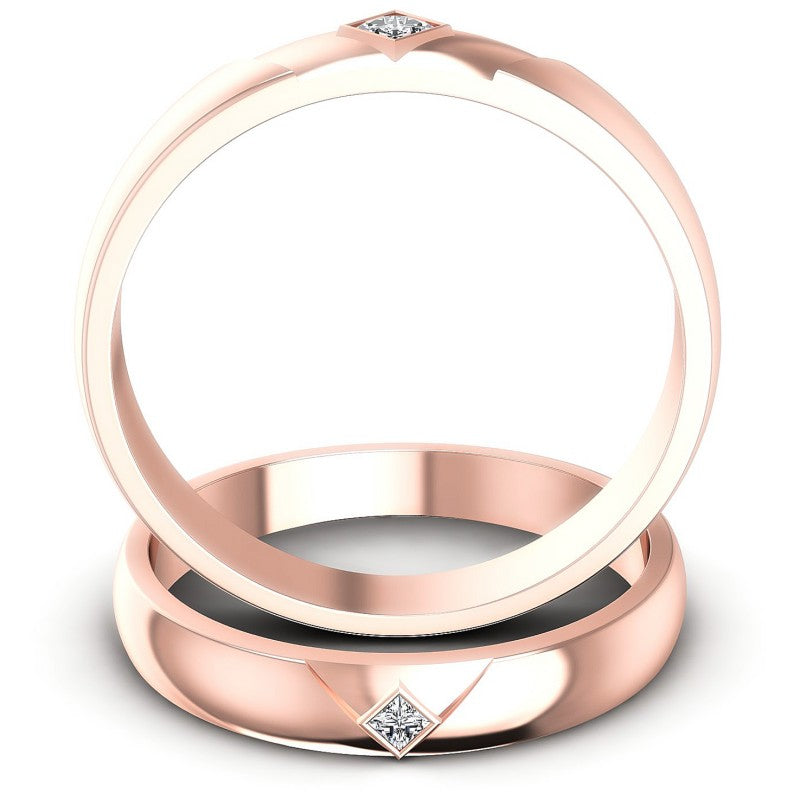Princess Cut Diamonds Wedding Sets in 18KT Yellow Gold