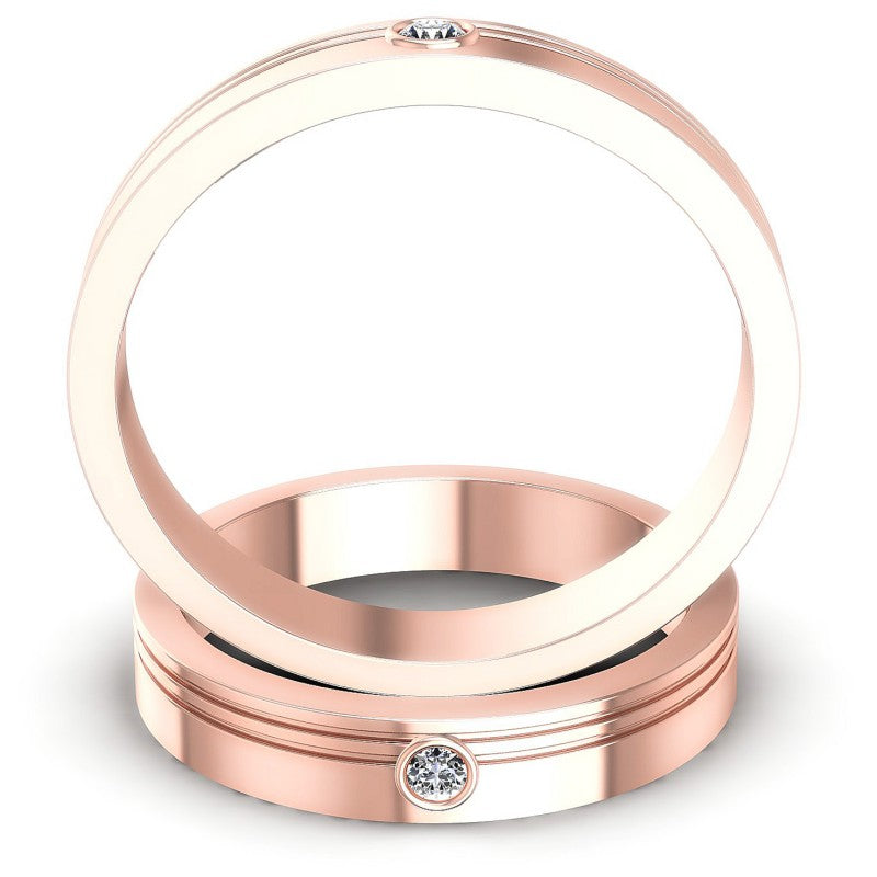 Round Cut Diamonds Wedding Sets in 18KT Yellow Gold