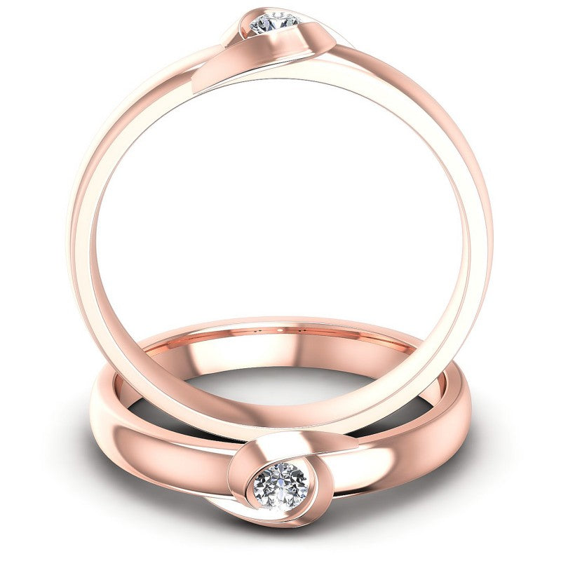 Round Cut Diamonds Wedding Sets in 18KT Yellow Gold