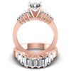 Baguette And Round Cut Diamonds Bridal Set in 18KT Yellow Gold