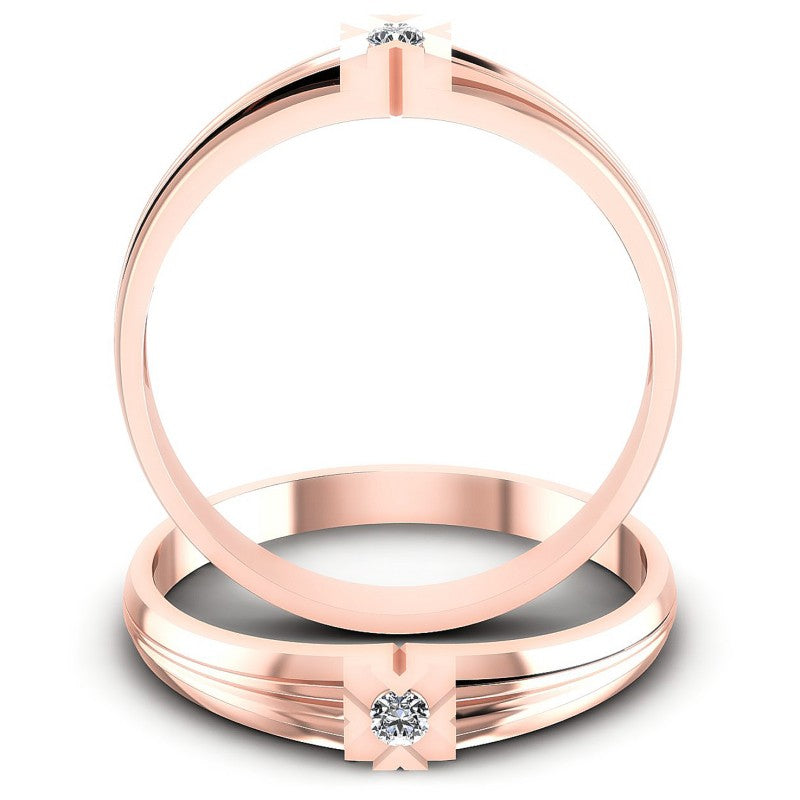 Round Cut Diamonds Wedding Sets in 18KT Yellow Gold