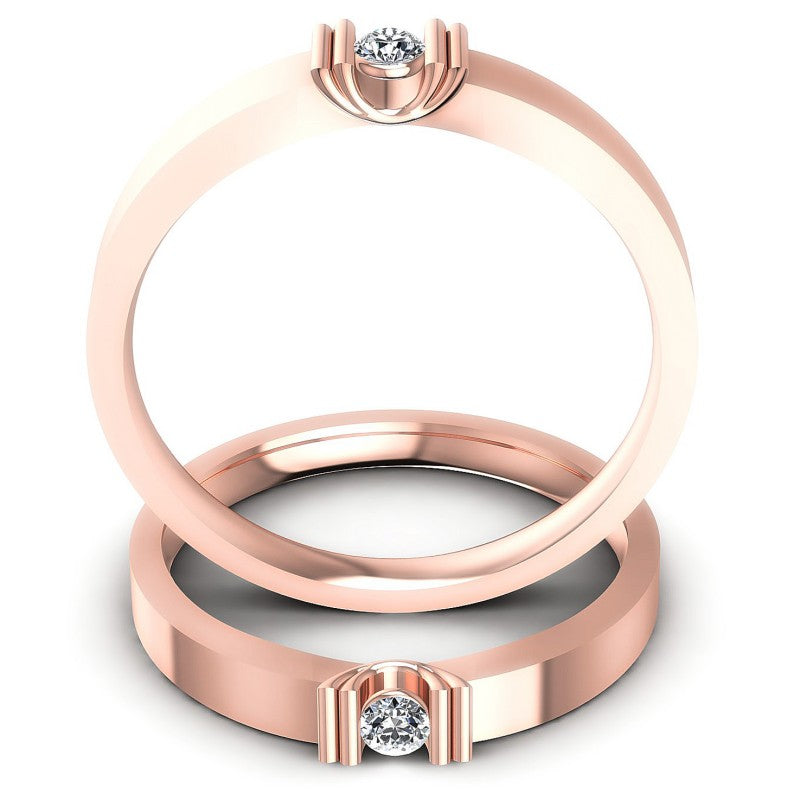 Round Cut Diamonds Wedding Sets in 18KT Yellow Gold