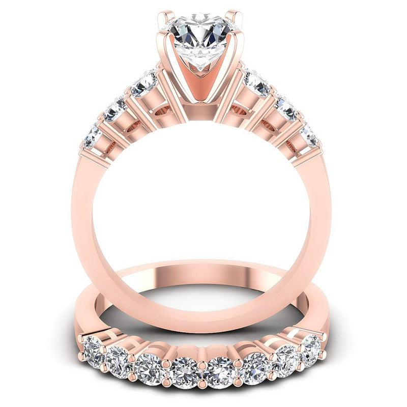 Round Diamonds 1.55CT Bridal Set in 18KT Yellow Gold