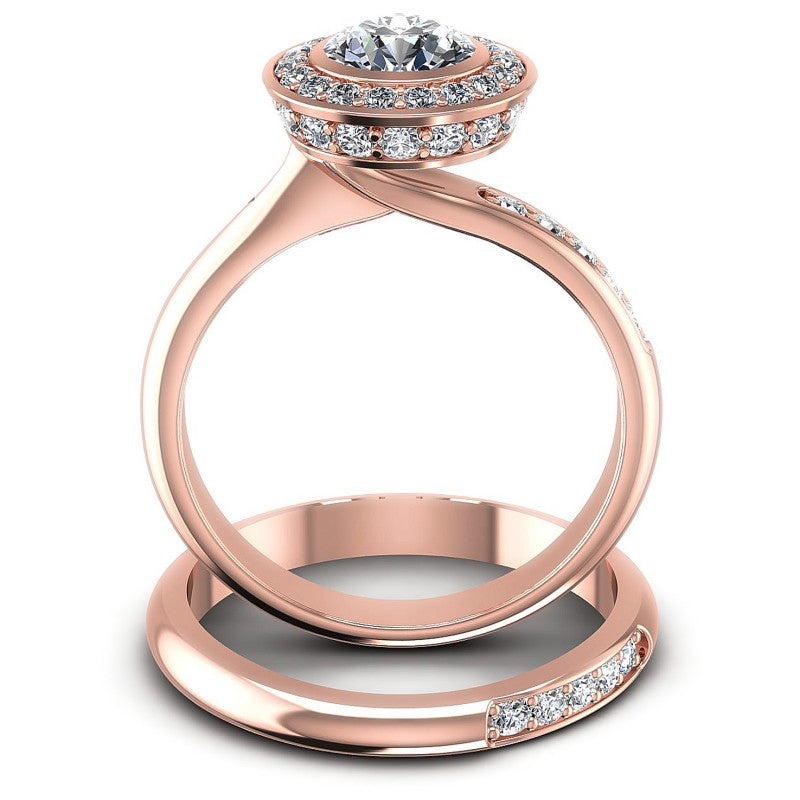 Round Diamonds 1.05CT Bridal Set in 18KT Yellow Gold
