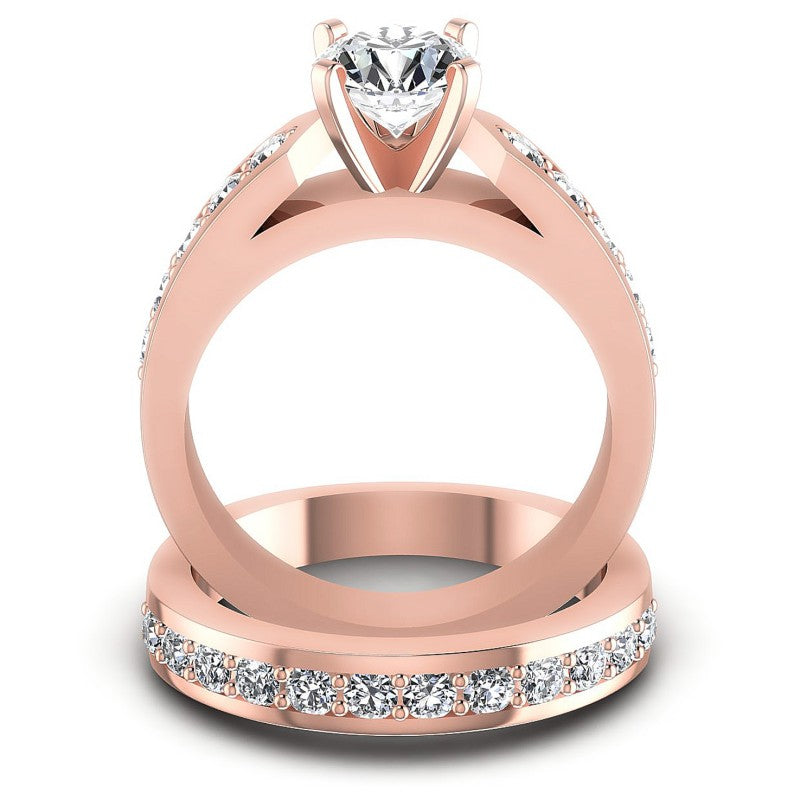 Round Diamonds 1.35CT Bridal Set in 18KT Yellow Gold