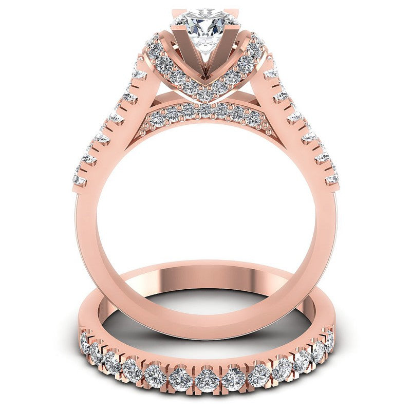 Round Diamonds 1.20CT Bridal Set in 18KT Yellow Gold