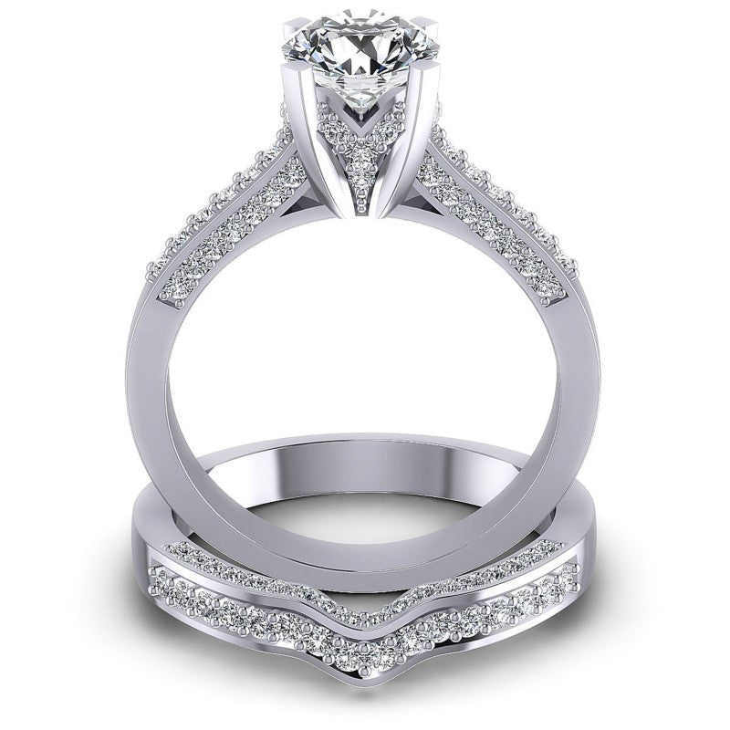 Round Diamonds 1.10CT Bridal Set in 14KT Yellow Gold
