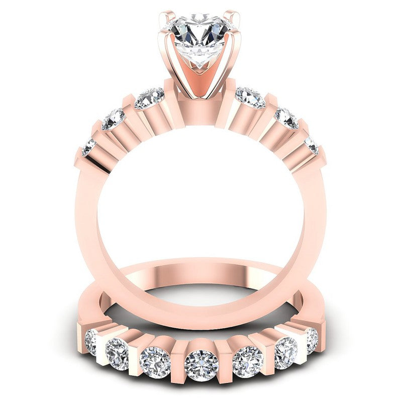 Round Diamonds 1.35CT Bridal Set in 18KT Yellow Gold