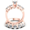 Round And Pear Cut Diamonds Bridal Set in 18KT Yellow Gold