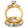 Baguette and Round Diamonds 1.20CT Bridal Set in 14KT Yellow Gold
