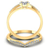 Princess and Round Diamonds 0.60CT Bridal Set in 14KT Yellow Gold