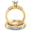 Princess And Pear Cut Diamonds Bridal Set in 14KT Yellow Gold