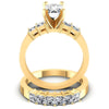 Princess And Emerald Cut Diamonds Bridal Set in 14KT Yellow Gold