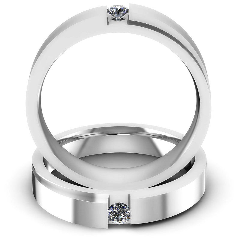 Round Cut Diamonds Wedding Sets in 14KT Yellow Gold