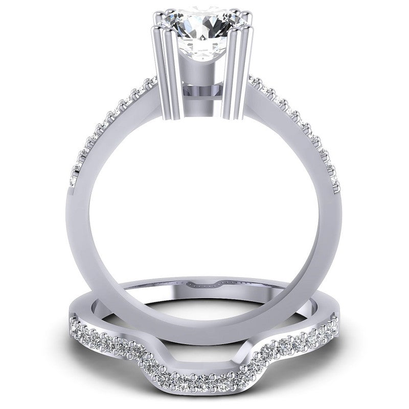 Round Cut Diamonds Bridal Set in 14KT Yellow Gold