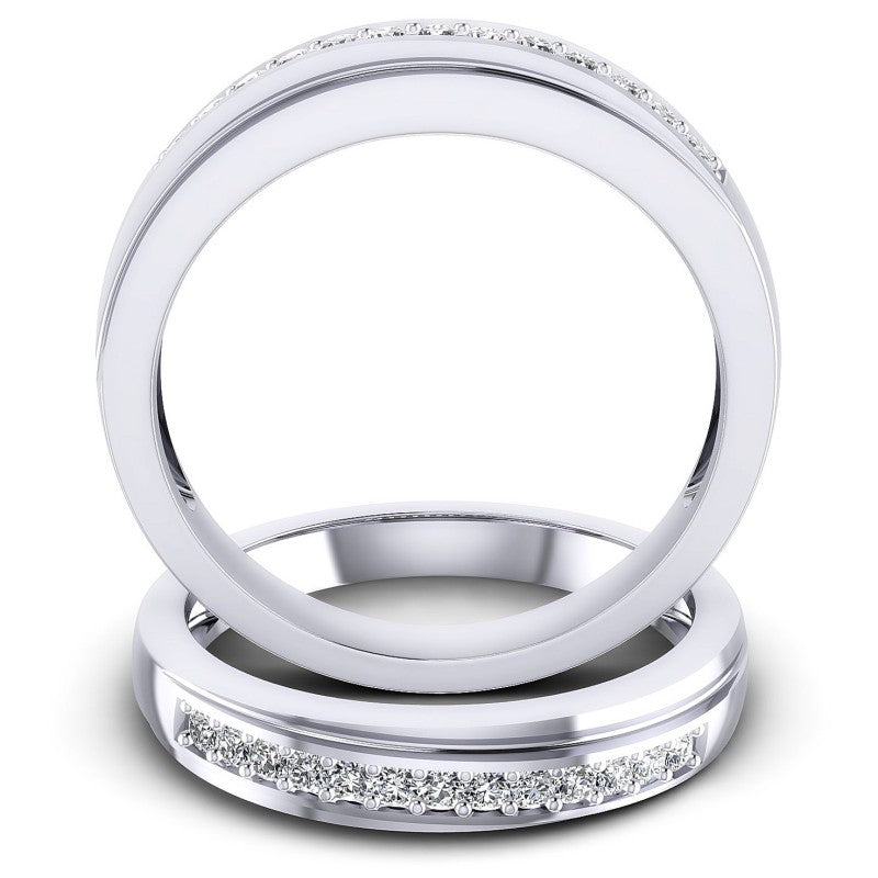 Round Cut Diamonds Wedding Sets in 14KT Yellow Gold