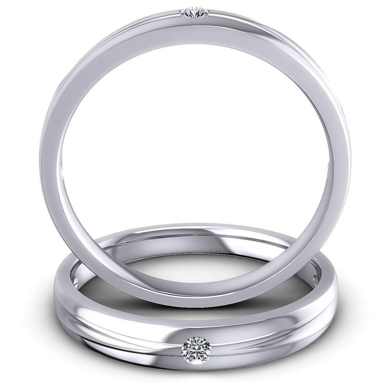 Round Cut Diamonds Wedding Sets in 14KT Yellow Gold