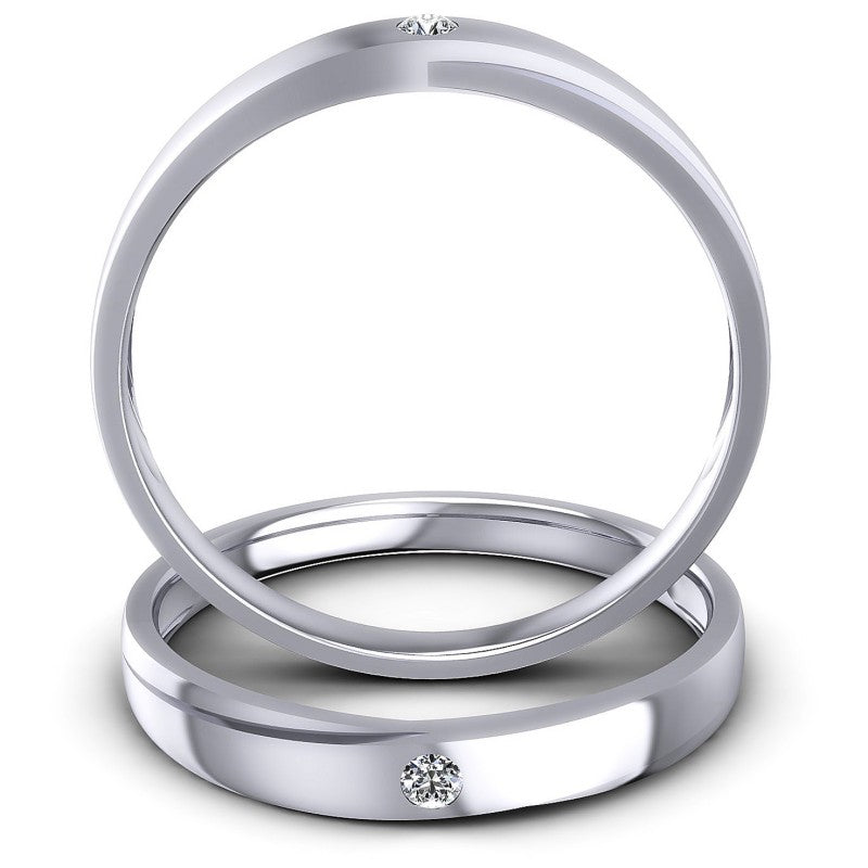 Round Cut Diamonds Wedding Sets in 14KT Yellow Gold
