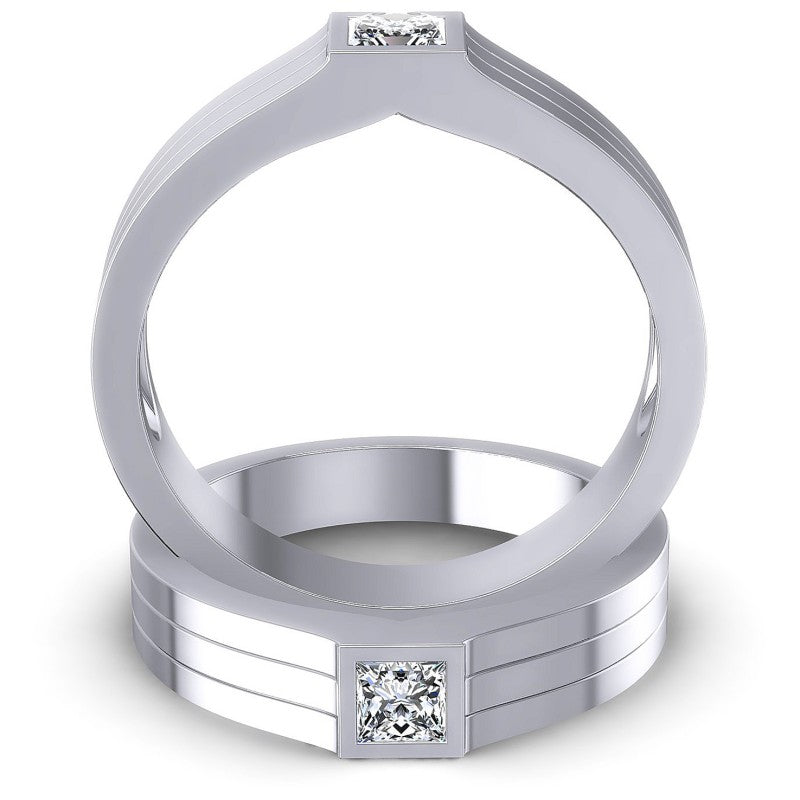 Princess Cut Diamonds Wedding Sets in 14KT Yellow Gold