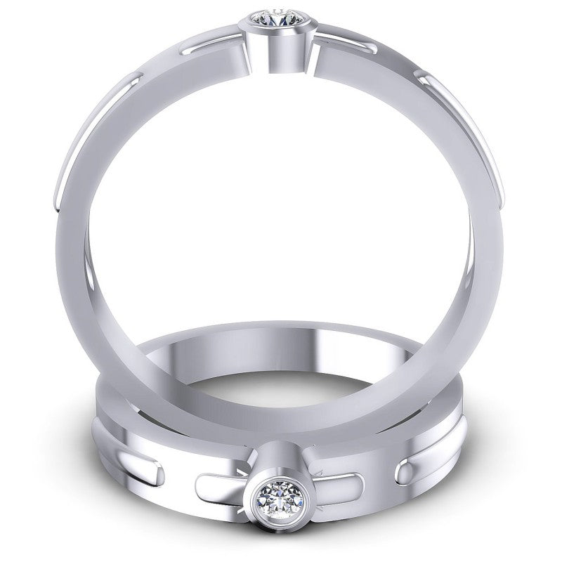 Round Cut Diamonds Wedding Sets in 14KT Yellow Gold