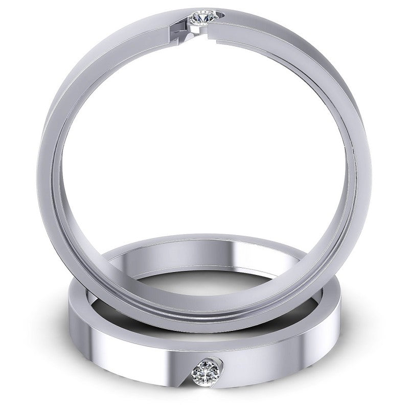 Round Cut Diamonds Wedding Sets in 14KT Yellow Gold