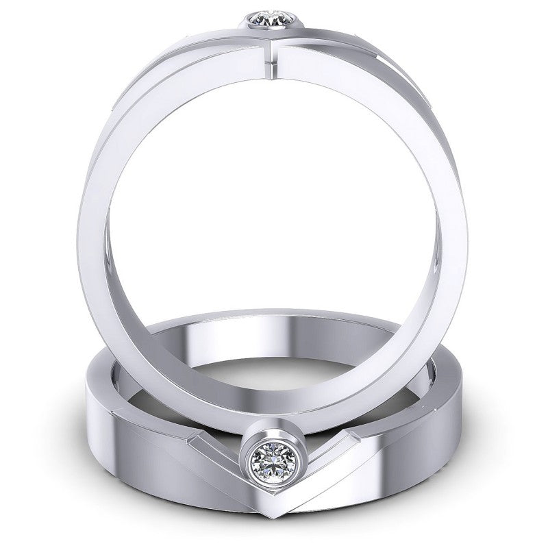 Round Cut Diamonds Wedding Sets in 14KT Yellow Gold