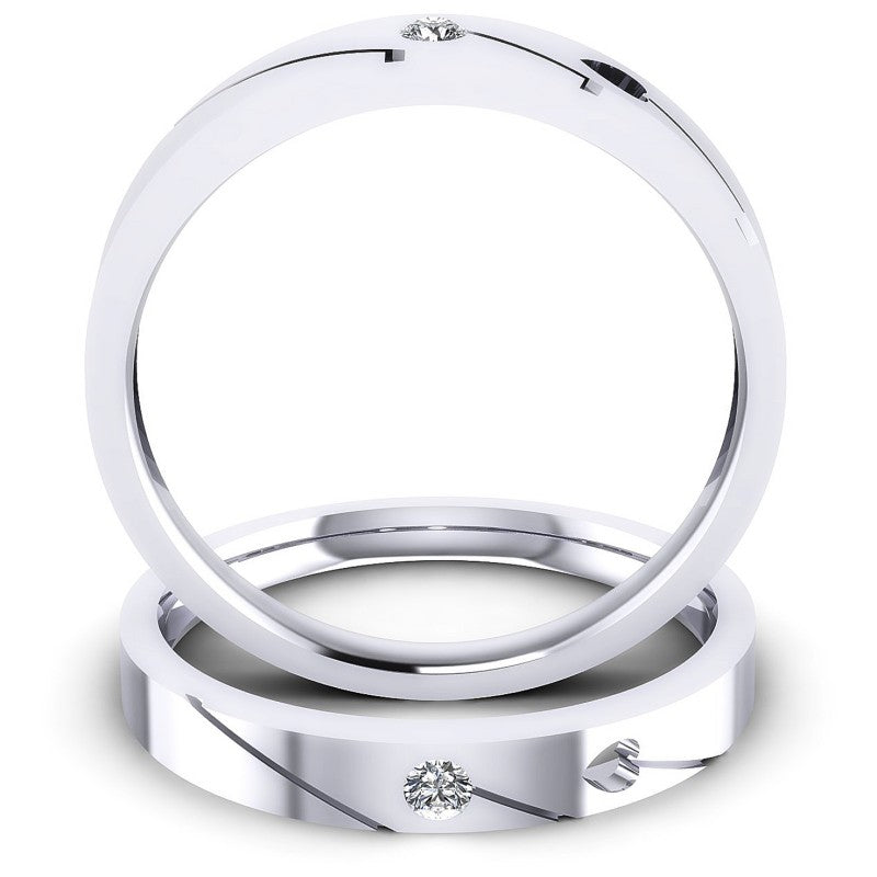 Round Cut Diamonds Wedding Sets in 14KT Yellow Gold