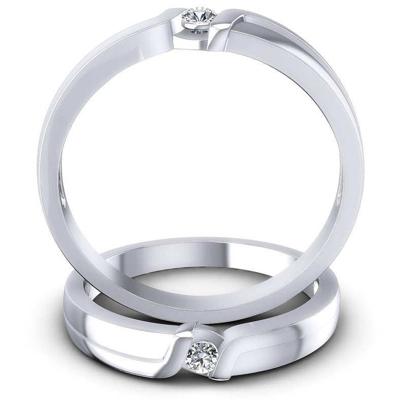 Round Cut Diamonds Wedding Sets in 14KT Yellow Gold