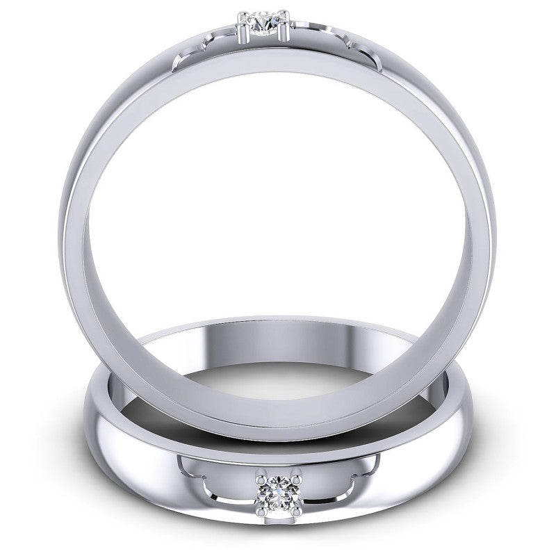 Round Cut Diamonds Wedding Sets in 14KT Yellow Gold