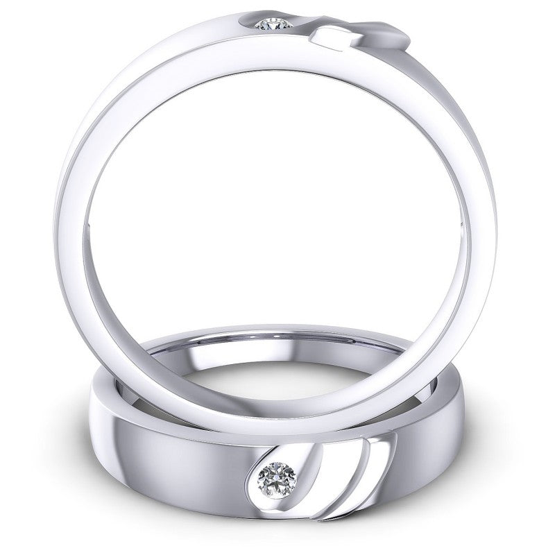 Round Cut Diamonds Wedding Sets in 14KT Yellow Gold