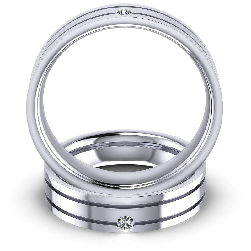 Round Cut Diamonds Wedding Sets in 14KT Yellow Gold