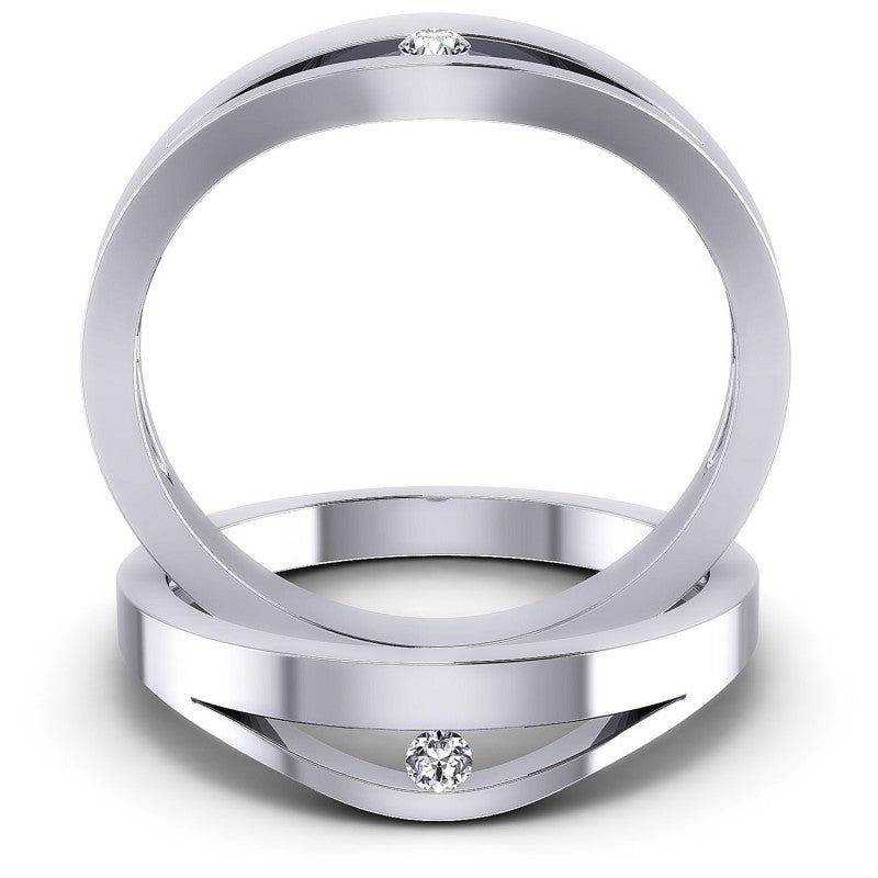 Round Cut Diamonds Wedding Sets in 14KT Yellow Gold