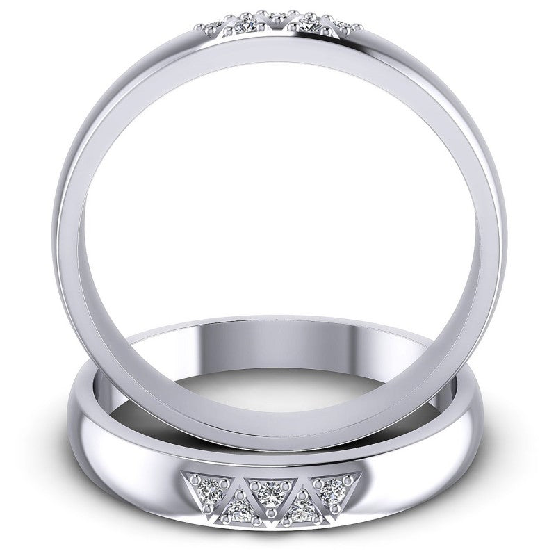 Round Cut Diamonds Wedding Sets in 14KT Yellow Gold