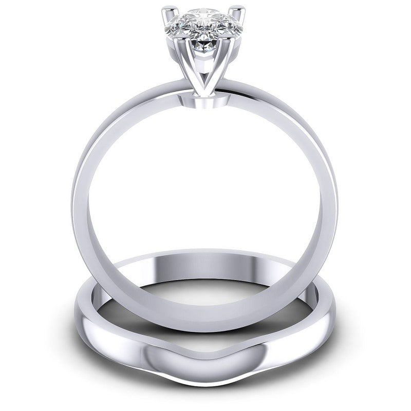 Pear Cut Diamonds Bridal Set in 14KT Yellow Gold
