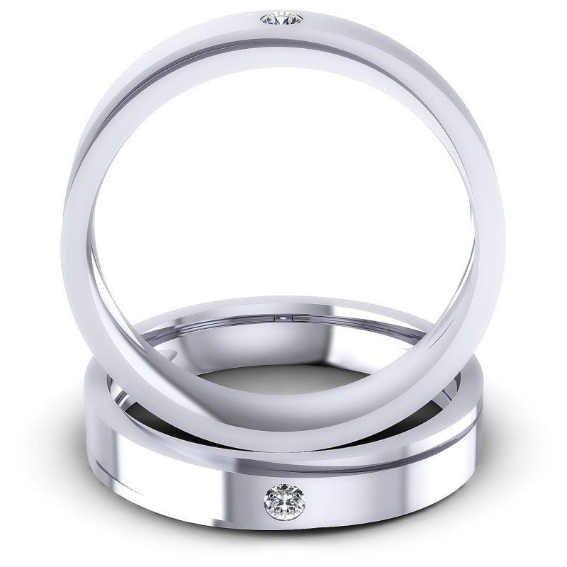 Round Cut Diamonds Wedding Sets in 14KT Yellow Gold