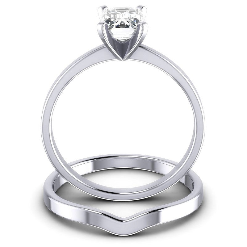 Emerald Cut Diamonds Bridal Set in 14KT Yellow Gold