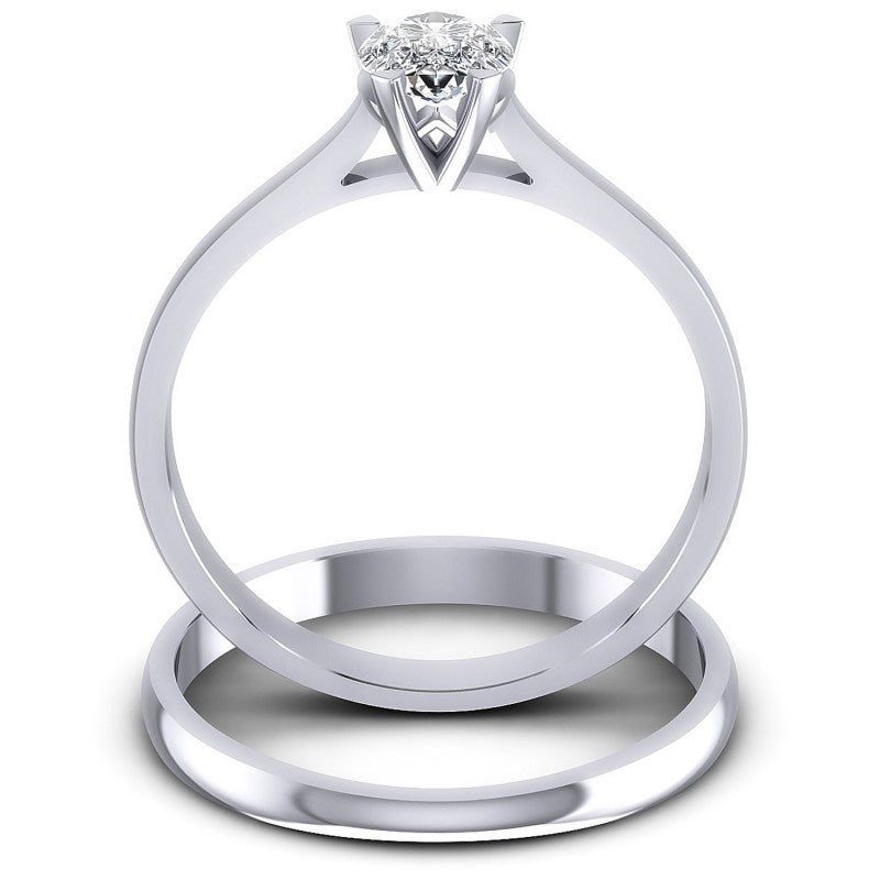 Pear Cut Diamonds Bridal Set in 14KT Yellow Gold