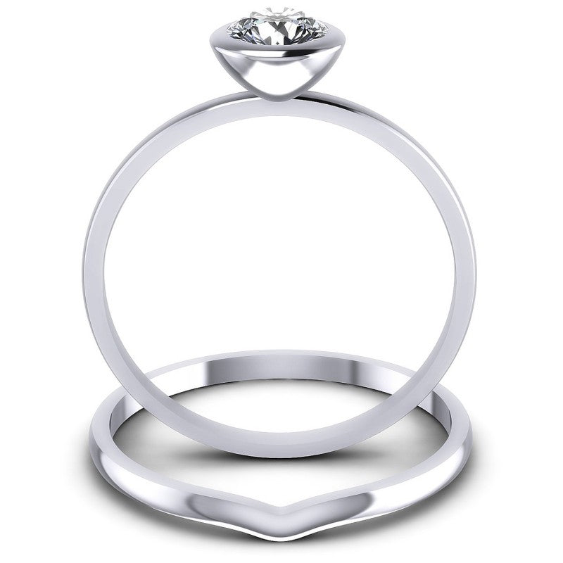 Round Cut Diamonds Bridal Set in 14KT Yellow Gold