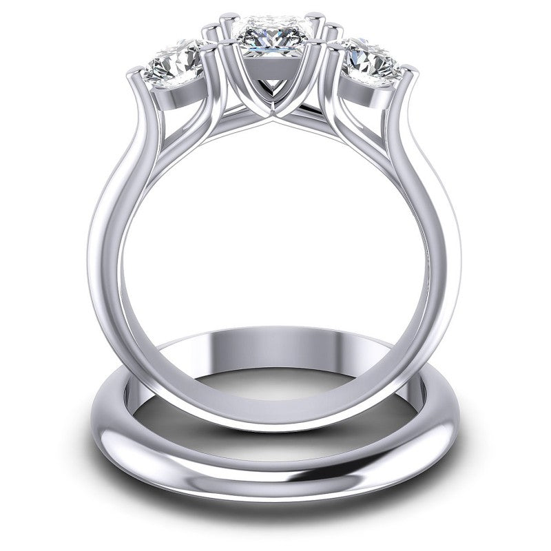 Princess And Round Cut Diamonds Bridal Set in 14KT Yellow Gold