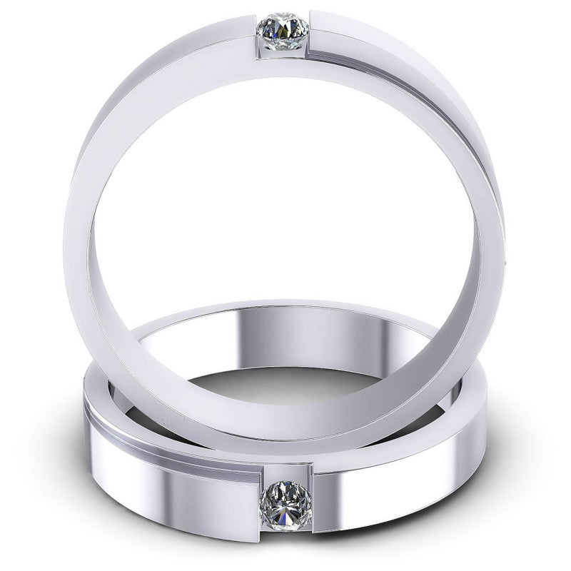Round Cut Diamonds Wedding Sets in 14KT Yellow Gold