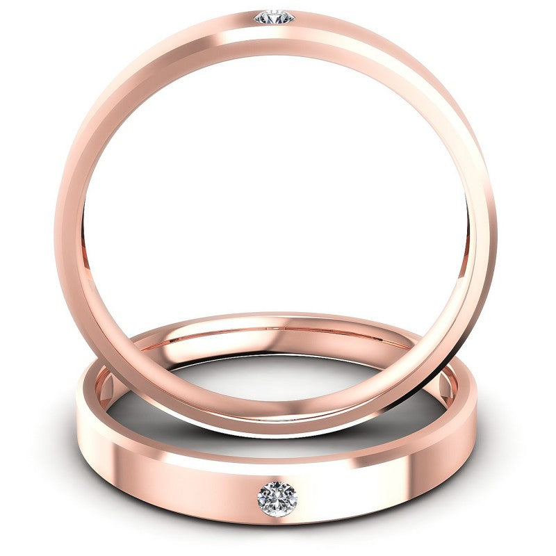 Round Cut Diamonds Wedding Sets in 18KT Yellow Gold
