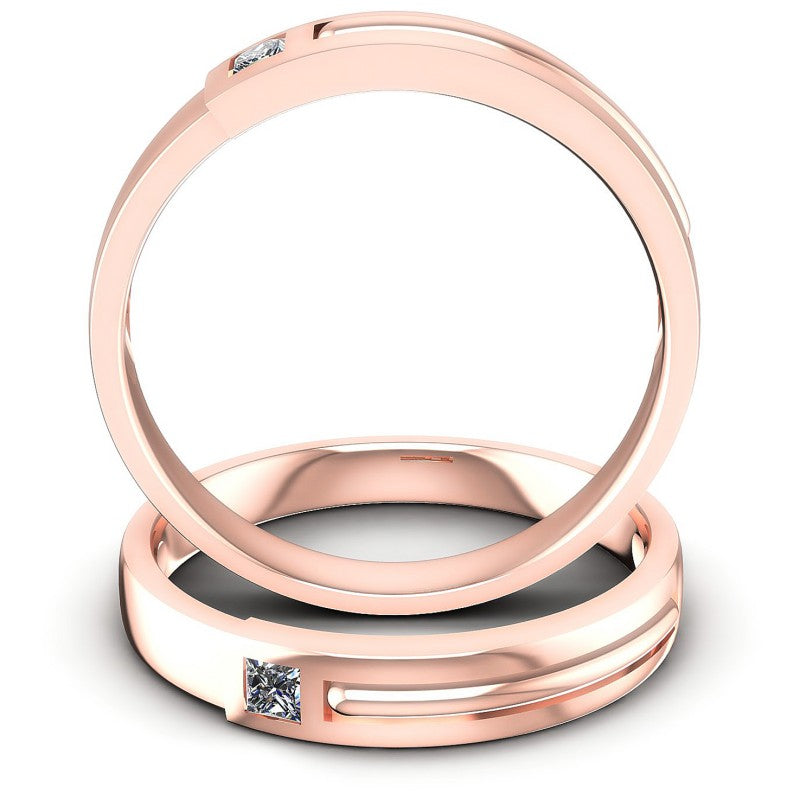 Princess Cut Diamonds Wedding Sets in 18KT Yellow Gold