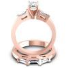 Baguette And Emerald Cut Diamonds Bridal Set in 18KT Yellow Gold