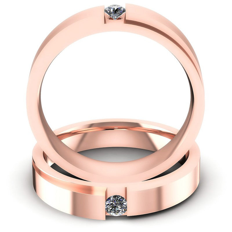 Round Cut Diamonds Wedding Sets in 18KT Yellow Gold