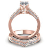 Round And Pear Cut Diamonds Bridal Set in 18KT Yellow Gold