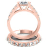 Round And Princess Cut Diamonds Bridal Set in 18KT Yellow Gold
