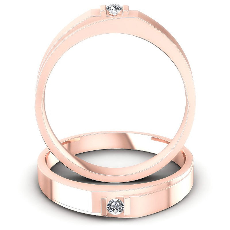 Round Cut Diamonds Wedding Sets in 18KT Yellow Gold