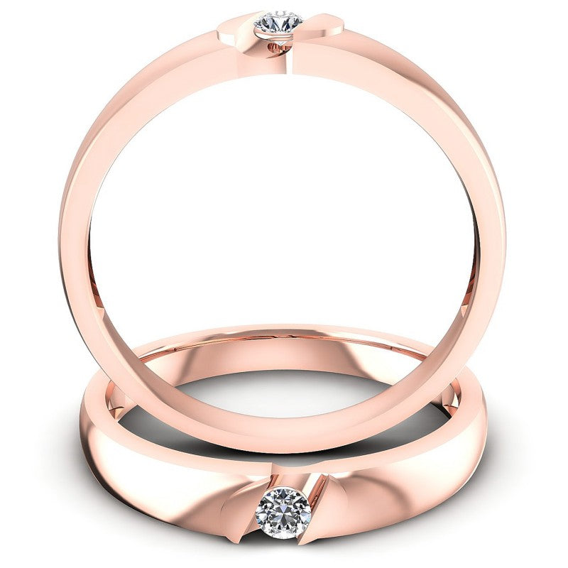 Round Cut Diamonds Wedding Sets in 18KT Yellow Gold
